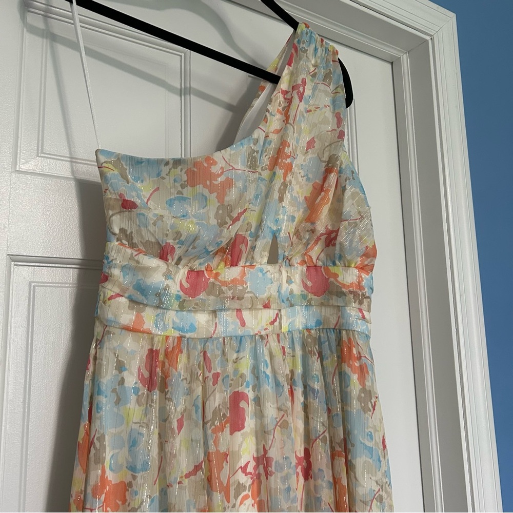 Likely Revolve Sara dress women’s 10 midi one shoulder gown floral peekaboo - Picture 7 of 16